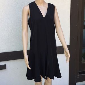 J Crew sleeveless black dress small ruffle hem